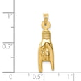 thumbnail image 4 of FB Jewels 14K Yellow Gold Hollow Rock and Roll Sign Charm Pendant, 4 of 4