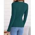 thumbnail image 2 of Chemises à Manches Longues pour Femmes Col Rond Vêtements d'Automne 2023 Pull Côtelé Ajusté Décontracté Basique, 2 of 6