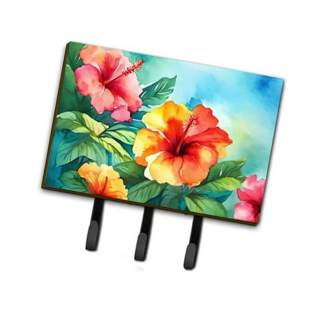 Carolines Treasures DAC1641TH68 9 x 6 in. Unisex Hawaii Hawaiian Hibiscus in Watercolor Leash or Key Holder