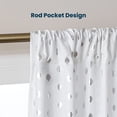 thumbnail image 3 of Sleep Zone Jacquard Semi Sheer Curtains 52×84in White, Silver Leaf Polka Pattern Pack of 2, 3 of 6