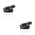 thumbnail image 2 of Cinturón con Hebilla Redonda Jumpingount Accesorio Versátil Elegante Pantalones Negro 2Conjunto, 2 of 6