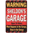 thumbnail image 1 of SHELDON'S Garage Warning Man Cave Wall Decor 12x18 Metal Sign 112180030445, 1 of 1