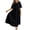 Black, variant on Tshirt Dress Women Cotton Linen Short Sleeve Scoop Neck Loose Fit Flowy Midi Dress Casual Summer Dresses