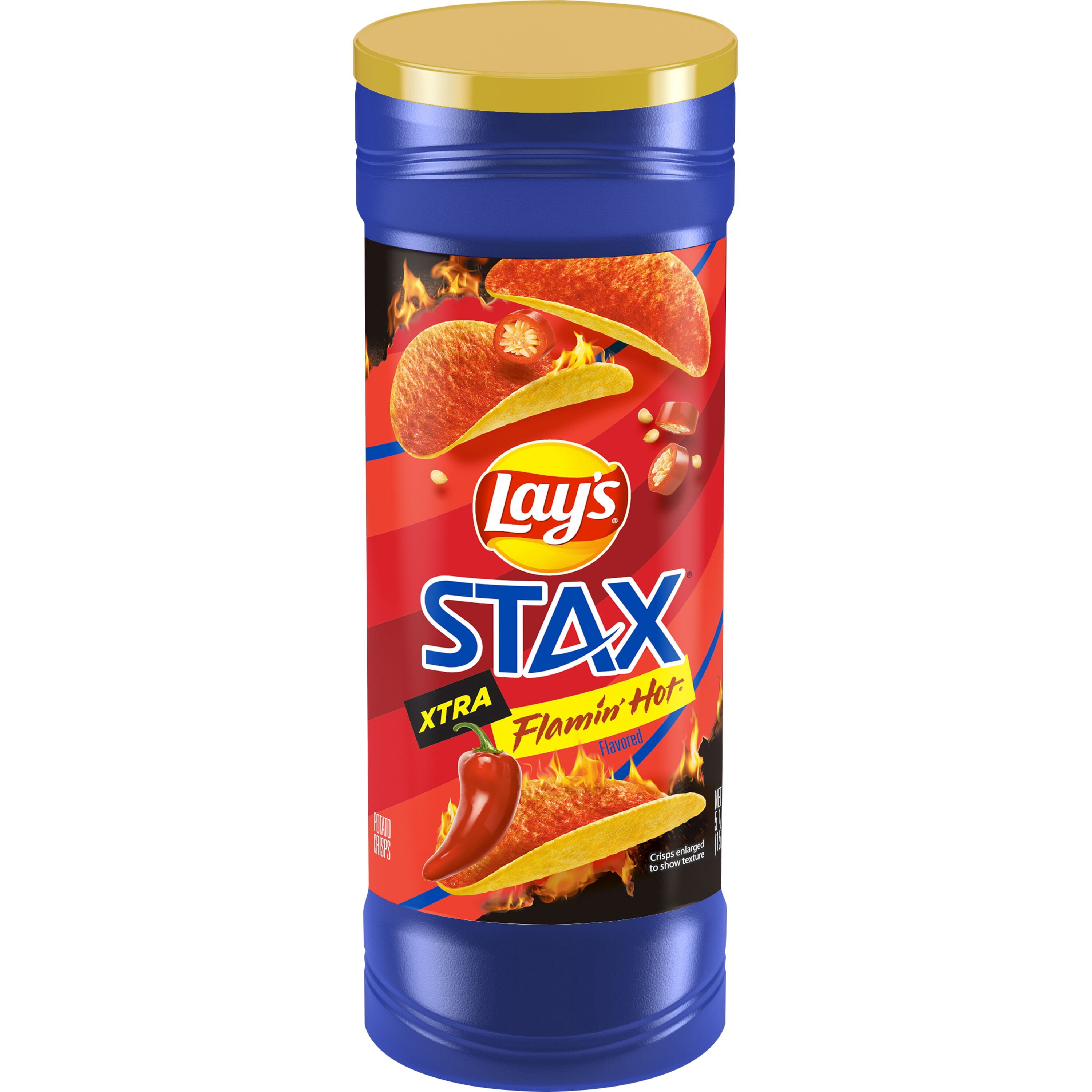 (11 pack) Lay's Stax Potato Crisps Xtra Flamin' Hot Flavor, 5.5 oz