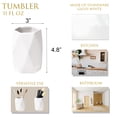 thumbnail image 3 of Evideco French Home Goods Diamond  White Modern Asian Zen Stoneware Bathroom Tumblers, 3 of 7