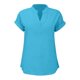 thumbnail image 4 of Camiseta sin mangas de verano para mujer, corte holgado, cuello en V plisado, sin mangas, bajo curvo, fluida, 4 of 5