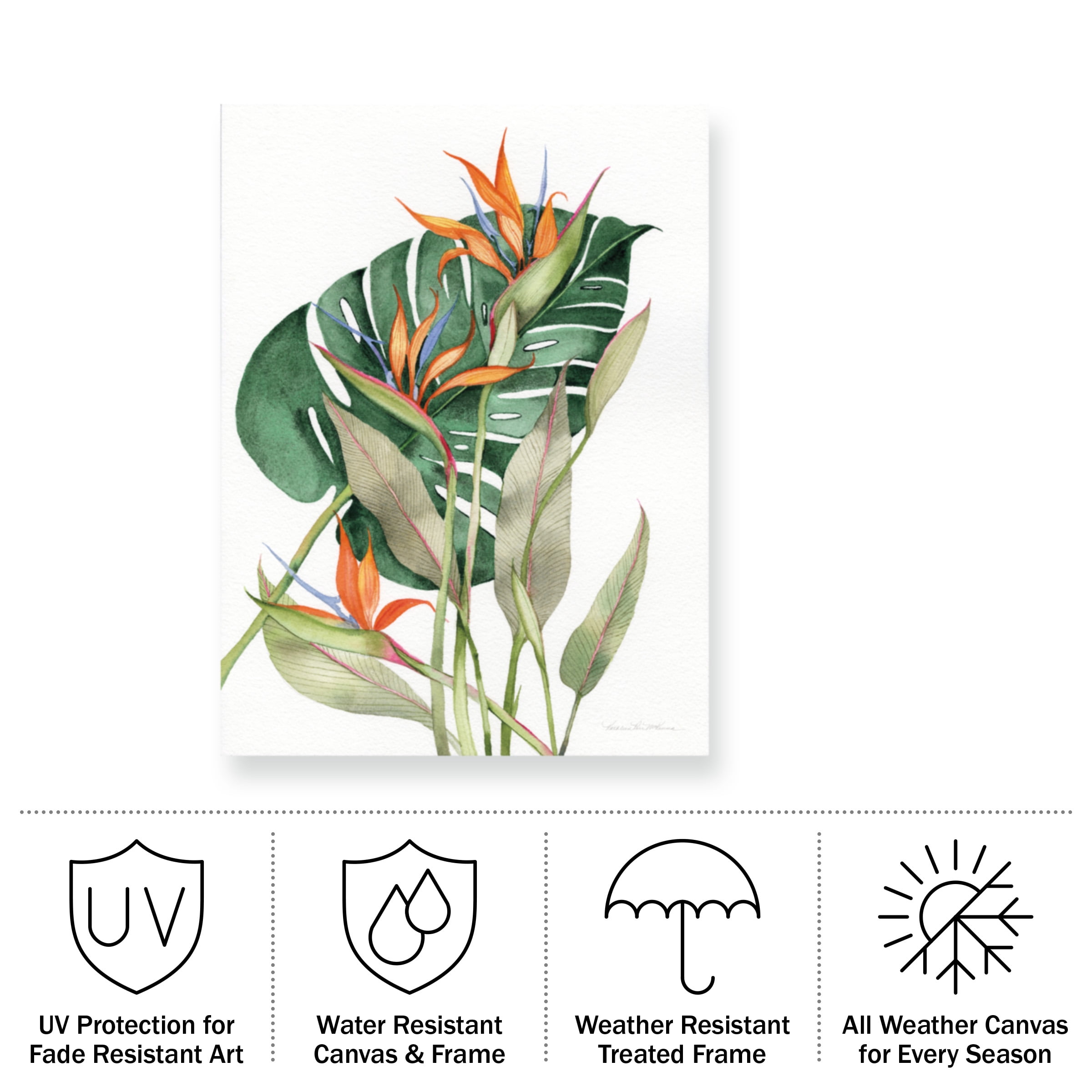 Kathleen Parr McKenna 'Botanical Birds of Paradise' Outdoor Canvas