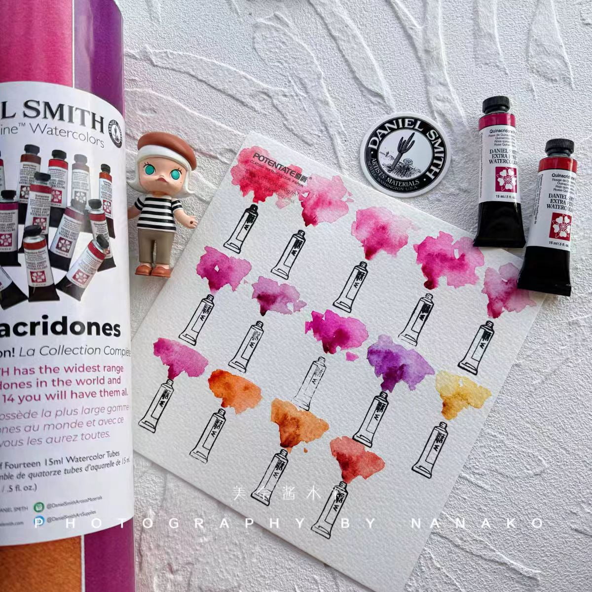 Daniel Smith Quinacridone watercolor 14 colors 1ml white iron box suitable for beginner artists watercolor