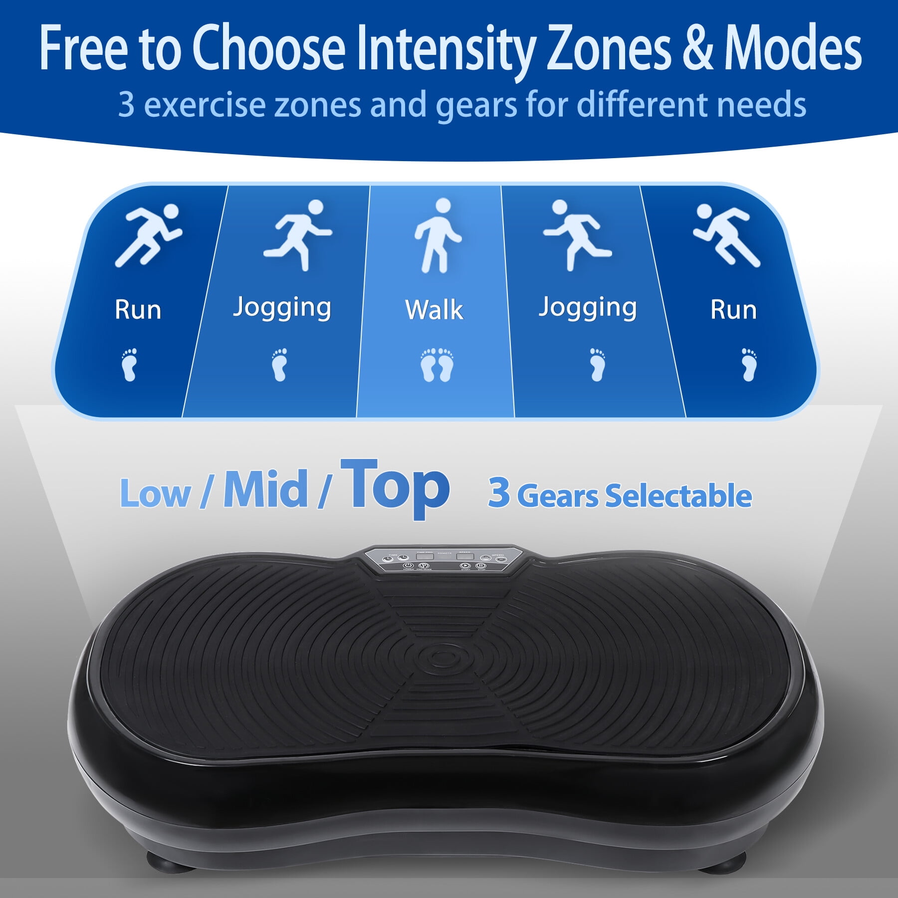 ZENSTYLE Fitness Vibration Massage Machine Massager Whole Full Body Shape Exercise Machine Black