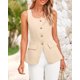 thumbnail image 2 of Chaleco BTFBM con cuello cuadrado para mujer, estilo blazer casual, 2 of 8