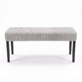 thumbnail image 3 of Home Design Guymon Modern Rectangular Upholstered Dining Bench with Corduroy Fabric and Wood Legs, Light Gray, 3 of 8