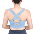thumbnail image 7 of ATOYSOY Plus Size Everyday Bra Front Closure Zipper Breathable Push Up Underwear Workout Running Gym Yoga Girls Teens Crop Tops Camisoles Smoothing Comfort Bra Clearance Blue, 7 of 7