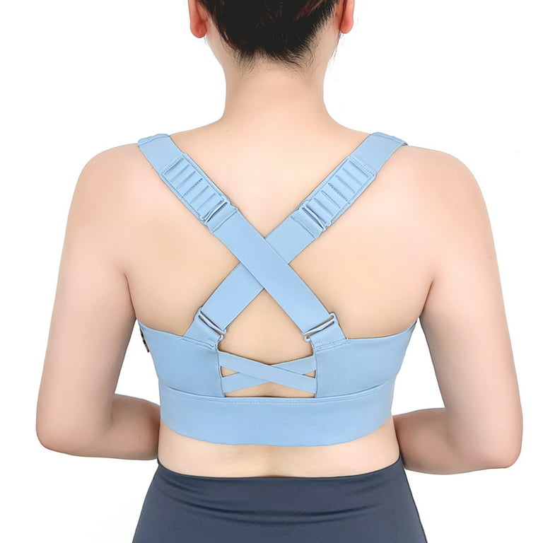Front Zip Sports Bras For Women Longline Workout Yoga Tank Tops High Impact  Criss Cross Fitness Crop Padded Bra
