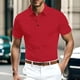 thumbnail image 2 of Camisas de Manga Corta de los Hombres Casual Malla de Hielo Seda de Manga Corta Cuello Color Sólido Camisa Poliéster, Verano Transpirable Moda Superior para Hombres, 2 of 3