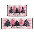 thumbnail image 2 of 2 Piece Christmas Plaid Kitchen Rug Sets Rustic Farmhouse Triangle Tree Kitchen Floor Mat Anti Fatigue Kitchen Floor Matfor Bathroom Room (47x17+30x17 Inches), 2 of 7