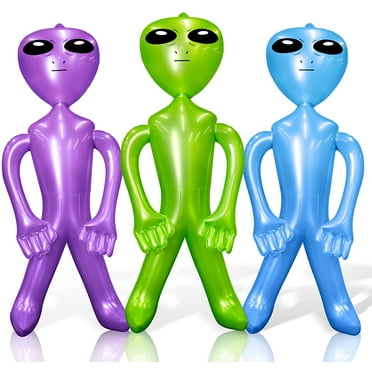 Novelty Place 32'' Jumbo Inflatable Alien 3 Packs - Alien Inflate Toy for Kids - Halloween Birthday Themed Party Decoration