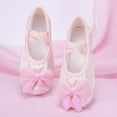 thumbnail image 2 of Xfvqtps Ballet Shoes for Girls Soft Sole Non Slip Cross Elastic Straps Polka Dot Bow Satin Dance Shoes for Gymnastics Performance Pink, 2 of 7