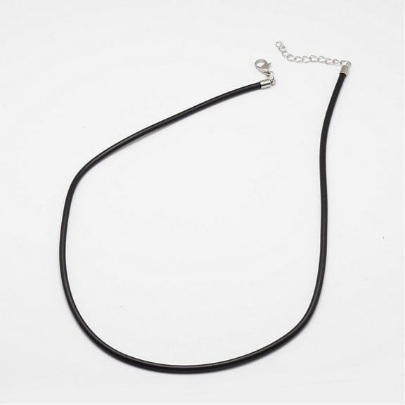 20 pc Round Leather Cord Necklaces Making with 304 Stainless Steel Lobster Claw Clasps and Extender Chain Black 18 inch 3mm Leather