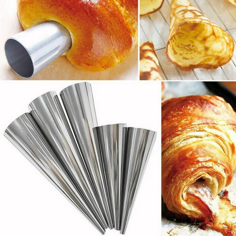 Conical Tube Cone Roll Molds High Quality Spiral Croissants Molds Stainless  Steel Pastry Cream Cake Horn Bread Mold 