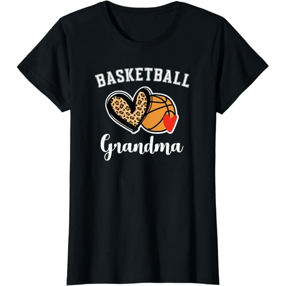 Basketball Grandma Leopard Heart Grandmother T-Shirt
