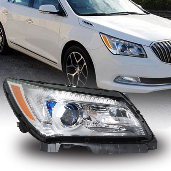 Genrics Headlights Assembly Replacement for LaCrosse 2014-2016 Halogen LED Projector Headlight Headlamp Passenger Side