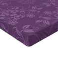 thumbnail image 2 of Ambesonne Eggplant Fitted Sheet, Arrangement Ornament, Twin XL Size, Violet, 2 of 3