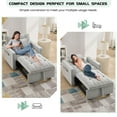 thumbnail image 3 of Muumblus 3-in-1 Convertible Sleeper Chair Bed for Adult, Chaise Lounge Indoor, Modern Single Reclining Sofa Bed for Living Room, Gray Velvet, 3 of 9
