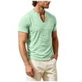 thumbnail image 3 of Akiihool Mens Summer Casual Shirts Mens Graphic T Shirt Short Sleeve Tees Casual Comfort Soft Crewneck Tshirts Light Green,XL, 3 of 8