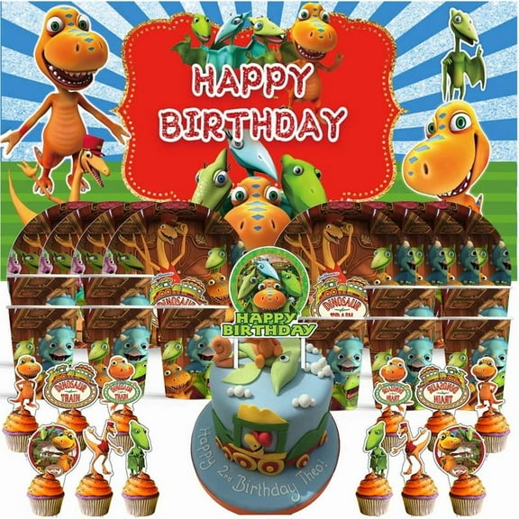 Dinosaur Train Birthday Cups Party Supplies Decor Backdrop Plates Fans Decorations Banner