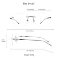 thumbnail image 3 of VisionGlobal Pure Titanium Frame for men/women Blue Light Blocking,Hand-set Diamond Fashion Glasses (Black Clear, 2.50 Magnification), 3 of 5