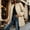 Beige, variant on Women's Winter Quilted Jackets Casual Solid Long Sleeve Zipper Mid-Length Puffer Jacket with Pocket Loose Cotton Jacket Outwear Warm and Comfortable