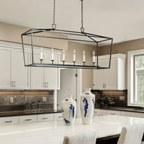 Aiwen Farmhouse Chandelier 6-Light Black Cage Pendant Light Fixture Industrial Hanging Ceiling Light