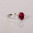 thumbnail image 2 of Oval Ruby Proposal Ring, 925 Sterling Silver Ring, Engagement Ring, Minimalist Ring, Marquise Diamond Ring., 2 of 5