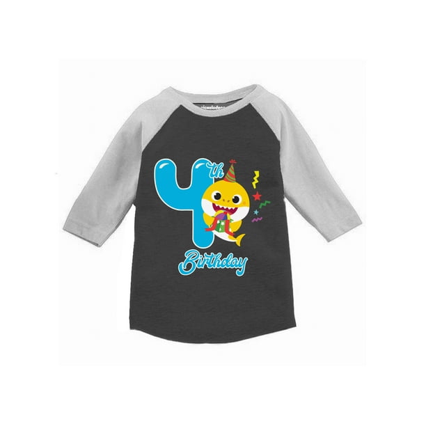 Baby Shark Doo 4th Birthday Shirt Long Sleeve Baby Shark Birthday Tee For 4 Years Old 4t Walmart Com