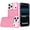 Hotpink, variant on For iPhone 17 Pro Max Case Full Crystal Bling Metallic Buttons + Tempered Glass