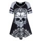 thumbnail image 1 of Más el tamaño de la impresión del cráneo de Halloween Camiseta Rosegal Camisetas tallas grandes, 1 of 5