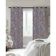 thumbnail image 3 of Abstract Flower Blackout Curtains for Bedroom Living Room, Orange Yellow Dandelion Lavender Floral Plant Leaf Purple 84 In Long Thermal Insulated Darkening Drapes Grommet Window Treatments 52x84 In, 3 of 9