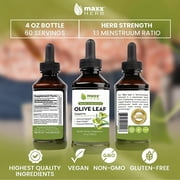 Maxx Herb Olive Leaf Extract Liquid Tincture for Heart Health & Immune Support, 4 Oz
