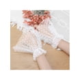 thumbnail image 5 of INSPIRE CHIC Women's Lace Fingerless Gloves Wrist Length Wedding Elegant White Ruffled Floral Gloves for Bridal Party Gloves White-9(With elasticity), 5 of 6