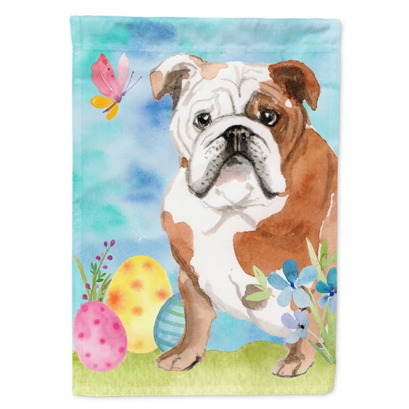 English Bulldog Easter Garden Flag