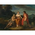 thumbnail image 2 of French School 24x19 Black Ornate Framed Double Matted Museum Art Print Titled: The Three Ages of Man (circa 1800), 2 of 5