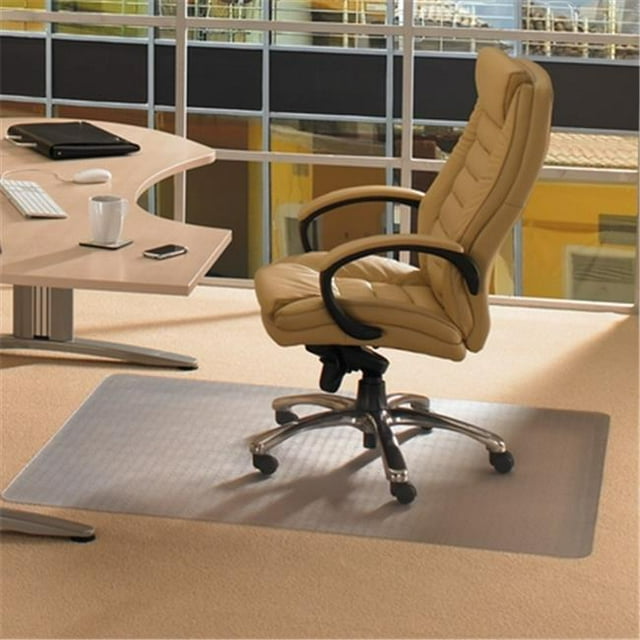 Floortex Cleartex 1115226EV Advantagemat Pvc Rectangular Chair Mat For Standard Pile Carpets 0.38 In., Clear 48 X 60 In.