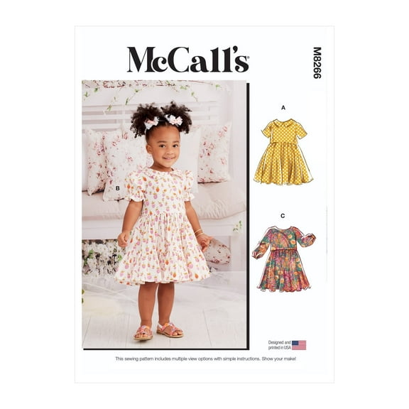 McCall's Sewing Pattern M8266 - Toddlers' Dresses, Size: A (1/2-1-2-3-4)