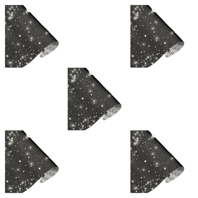 Kenally Rhinestone Ribbon Strong Stickiness Sticker Gift Glitter Packaging Car Crafts Supplies Decorations Kit Decorative for Phone cristal negro (12*20 CM) SS6 5piezas Kenally CBP224085