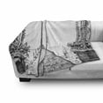 thumbnail image 3 of Notre Dame Soft Flannel Fleece Throw Blanket, French Monument with Gargoyles History Theme Hand-drawn, Cozy Plush for Indoor and Outdoor Use, 60" x 80", Grey and White, by Ambesonne, 3 of 6