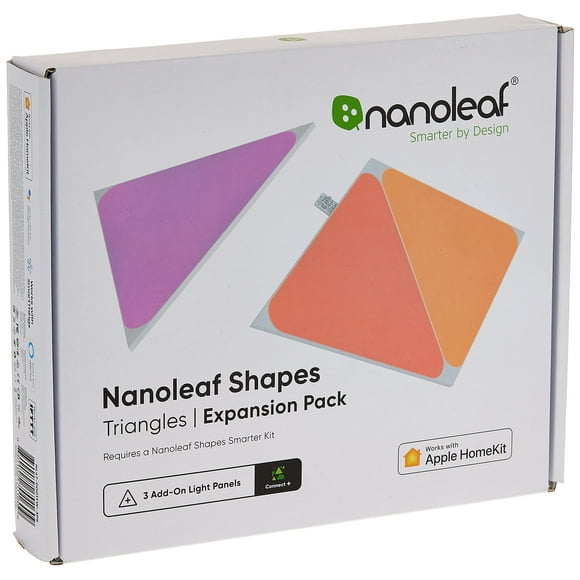 Nanoleaf Shapes WiFi and Thread Smart RGBW 16M+ Color LED Dimmable Gaming and Home Decor Wall Lights Expansion Pack (Triangles (3 Pack)