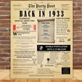 thumbnail image 4 of 91st Birthday Party Decor Poster 91 Years Ago Back In 1933, 4 of 5