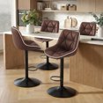 thumbnail image 3 of Set of 2 Adjustable Swivel Bar Stools in Modern Design with Comfortable Upholstered Seat and Durable Metal Frame, 3 of 7
