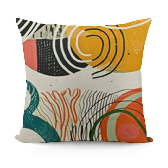 YINGXI  Abstract Art Colorful Mid Century Modern Throw Pillow Covers Fall Boho Floral Geometric Minimalist Pillow Covers for Couch Outdoor Decor 12x12in