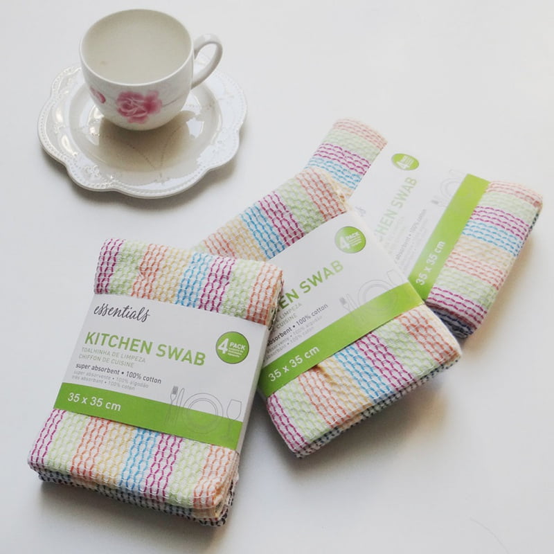 4PCS High Absorbent 100% Cotton Professional Kitchen Dish Tea Towels Hand Towels 